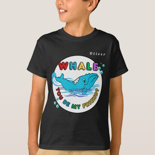Walvis Zal Je Mijn Vriend Zijn Blauwe Bubbel Bultr T-shirt (Voorkant)