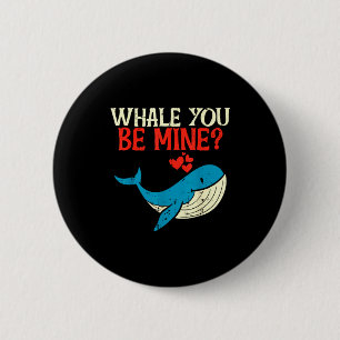 Walvis Zal Je Van Mij Zijn Grappige Orka Valentijn Ronde Button 5,7 Cm
