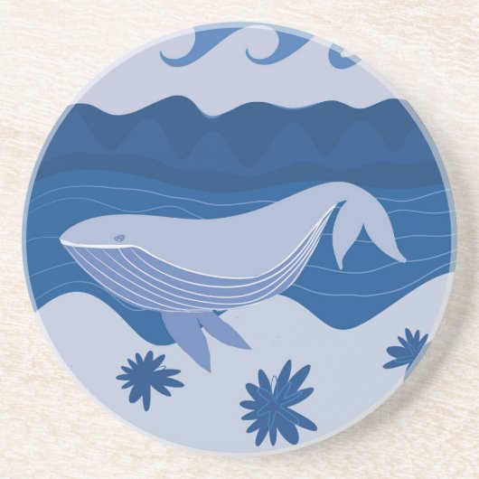 walvis zandsteen onderzetter (Voorkant)