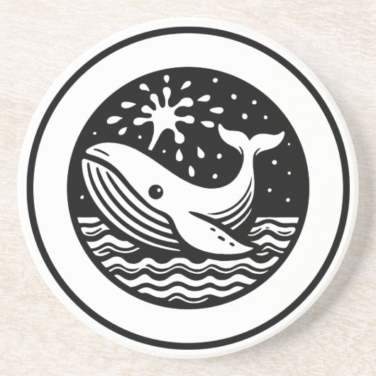 walvis zandsteen onderzetter (Voorkant)