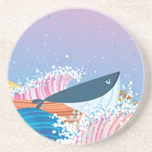 Walvis Zandsteen Onderzetter (Voorkant)