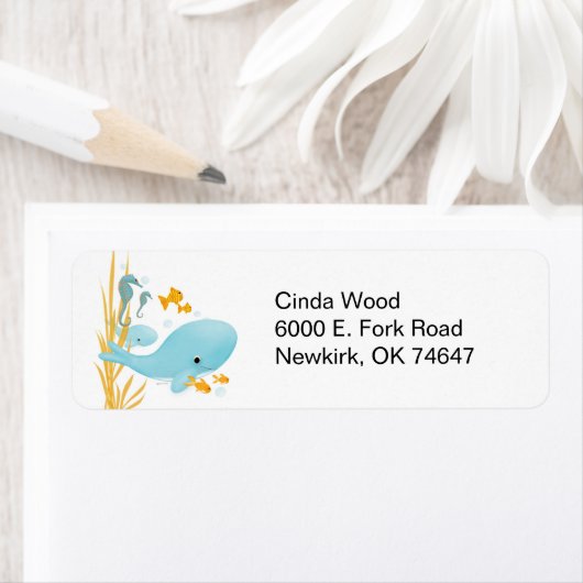 Walvis & zeepaardjes Adresetiketten Etiket (Insitu)
