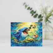 Walvis zingt duet met vis briefkaart (Staand voorkant)