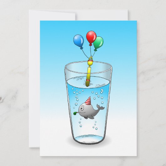 Walvis Zwembad Feest Verjaardag Kaart (Voorkant)
