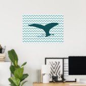 walvisafdruk wanddecor poster (Thuiskantoor)