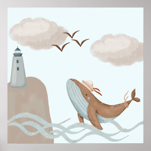 Walvisavonturen - Kunstprint voor kinderen over de Poster (Voorkant)