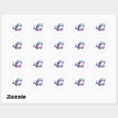 Walvisbeloning ronde sticker (Vel)