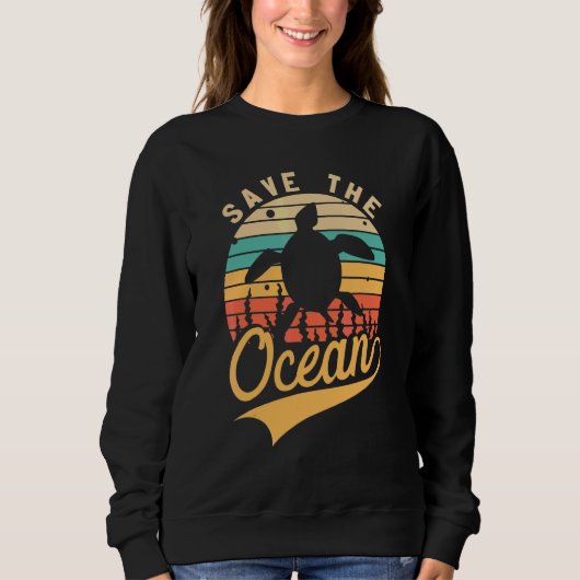 Walvisbescherming  Red De Oceaan Retro Trui (Voorkant)