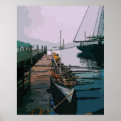 Walvisboot bij pier poster (Voorkant)