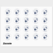 Walvisgolf Zee Schelp Strand Typografie Bewaar de Ronde Sticker (Vel)