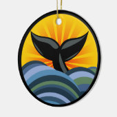 Walvisgolven en zonneburstversiering keramisch ornament (Links)