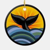 Walvisgolven en zonneburstversiering keramisch ornament (Achterkant)