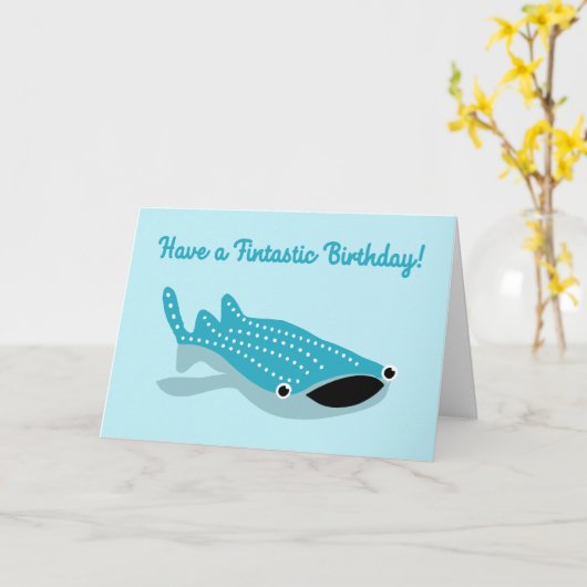 Walvishaai heeft een Fintastische verjaardag Kaart (Gele Bloem)