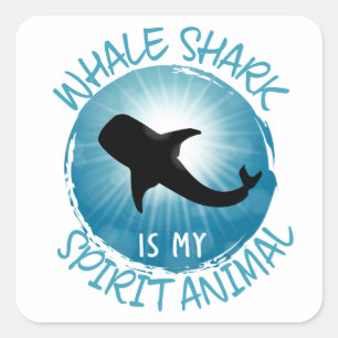 Walvishaai is mijn gedistilleerde dier vierkante sticker