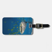 Walvishaai met vis, Indonesië Bagagelabel (Voorkant horizontaal)