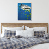 Walvishaak met vissen, Indonesië Canvas Afdruk (Insitu (Slaapkamer))