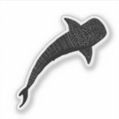 Walvishaak zwart en wit sticker (Voorkant)