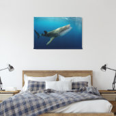 Walvishaardzwemmen Canvas Afdruk (Insitu (Slaapkamer))