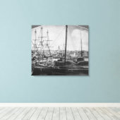 Walvishaven, New Bedford Canvas Afdruk (Insitu (Houten vloer))