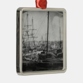 Walvishaven, New Bedford Metalen Ornament (Rechts)