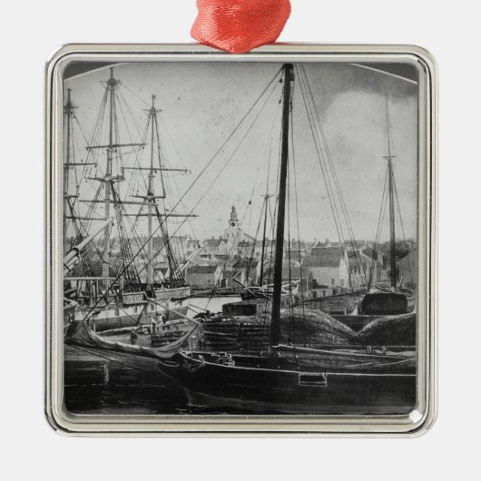 Walvishaven, New Bedford Metalen Ornament (Voorkant)