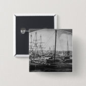 Walvishaven, New Bedford Vierkante Button 5,1 Cm (Voorkant /achterkant)