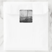 Walvishaven, New Bedford Vierkante Sticker (Tas)