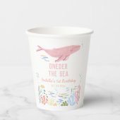 Walvisjager De Kinder 1e Verjaardag Papieren Bekers (Voorkant)