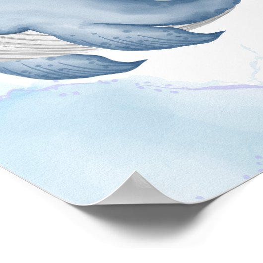 Walviskinderkamerposter Zee Dier Kinderen Poster (Hoek)