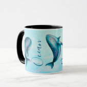Walviskunstcadeau voor zee- en natuurminnaars mok (Voorkant links)