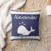 walviskussen Personaliseer met de naam Blauw Kussen (Deken)