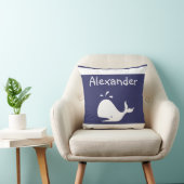 walviskussen Personaliseer met de naam Blauw Kussen (Stoel)