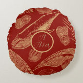  walviskwekerij rood rond kussen (Voorkant)