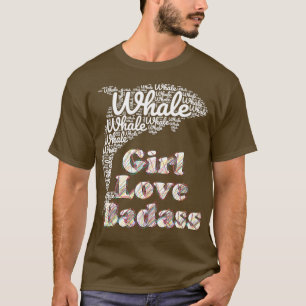 walvismeisje Badass Whale Rainbow Heart houdt van  T-shirt