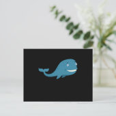 Walvisontwerp grappige walvis vis zee schattig oce briefkaart (Staand voorkant)