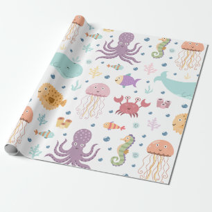 Walvispatroon onder de zee cadeaupapier