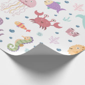 Walvispatroon onder de zee cadeaupapier (Hoek)