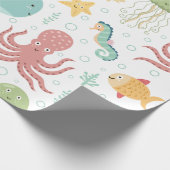 Walvispatroon onder de zee cadeaupapier (Hoek)