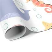 Walvispatroon onder de zee cadeaupapier (Rol Hoek)