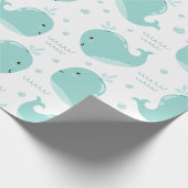 Walvispatroon onder de zee cadeaupapier (Hoek)