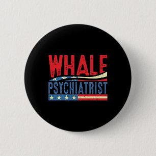 Walvispsychiater 2025 Retro Streep Ronde Button 5,7 Cm