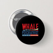 Walvispsychiater 2025 Retro Streep Ronde Button 5,7 Cm (Voorkant /achterkant)