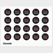 Walvispsychiater 2025 Retro Streep Ronde Sticker (Vel)