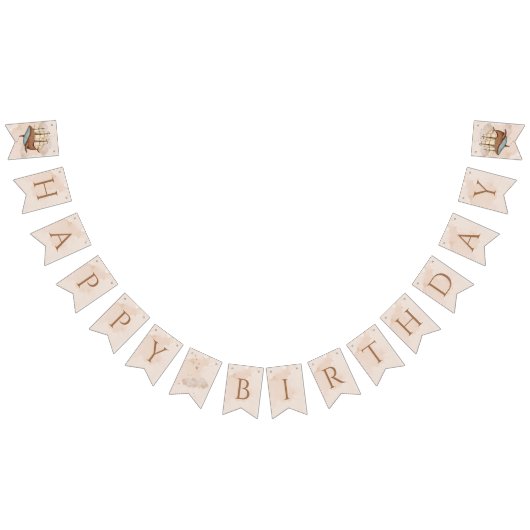 Walvisschip Pastel Geslachtsneutraal Verjaardag Vlaggetjes (Alle)