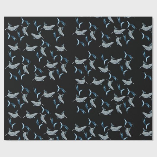walvissen cadeaupapier (Vlak)