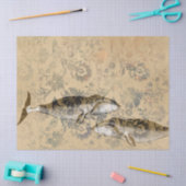 walvissen en Abstracte ontkoppeling van Floral Tissuepapier (Craft)
