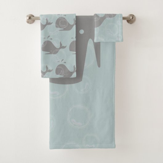 walvissen en bubbels bad handdoek (Insitu)