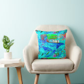 walvissen en dolfijnen blauwe kussen (Stoel)