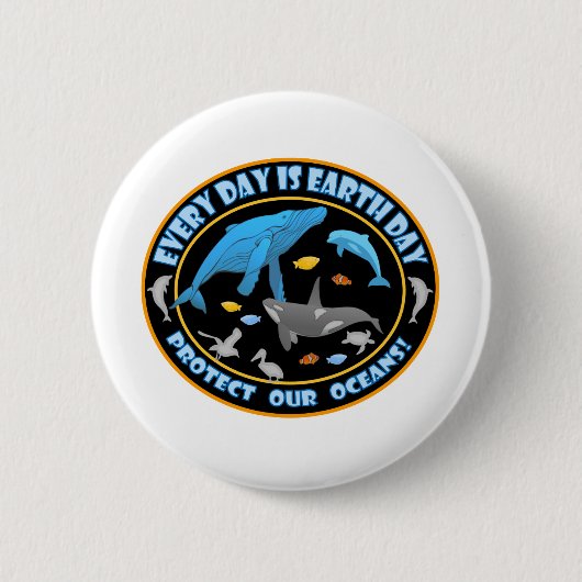 walvissen en dolfijnen ronde button 5,7 cm (Voorkant)