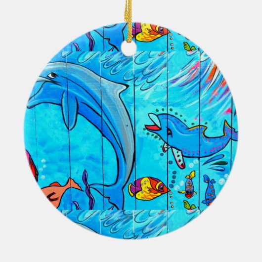 walvissen en dolfijnen voor sierdoeleinden keramisch ornament (Achterkant)